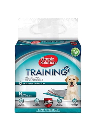 Simple Solution Premium Dog and Puppy Training Pads White Pack of 14