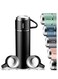 Insulated Flask 500ml/17.6oz Stainless Steel Thermos Bottle with Cup for Coffee Water Hot and Cold Drink Flasks. (Black)