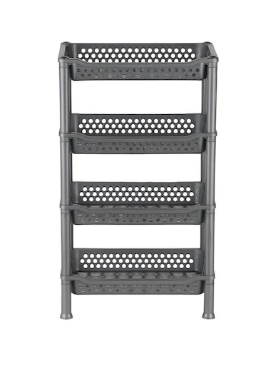 4-Tier Multi-Layer Kitchen Rack Plastic Multi-Purpose Storage Rack For Fruits And Vegetables Assorted Colour 427x277x720mm