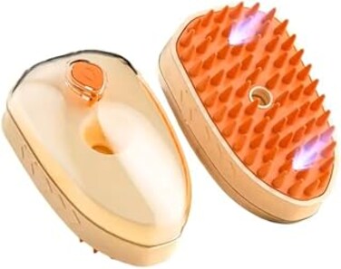 4-in-1 Steam Brush for Pet &amp; cat Massage, Cleaning, Water Spray, Hair Removal, with Light