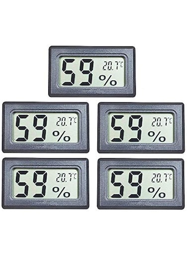 EEEkit 5 Pack Mini Thermometer Hygrometer, Small LCD Digital Temperature Humidity Meter Thermometer and Humidity Gauge Celsius Display for Cars/Home/Office/Greenhouse/Incubator(℃)