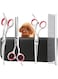 Professional 4CR Stainless Steel Safety Round Tip 5 in 1 Dog Scissors for Grooming, Heavy Duty Titanium Coated Pet Grooming Scissor for Dogs, Cats and Other Animals