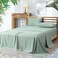 4 Piece 60% Rayon Derived from Bamboo 40% Polyester Cooling California King Size Bedding Sheet Set, Luxury Silky Soft Breathable for Hot Sleeper, Includes 1 Fitted Sheet (183cm x 214cm) with 40 cm deep pocket,1 Flat Sheet (275cm x 260cm) and 2 Pillowcases (50cm x 100cm), Sage Green