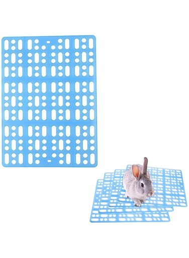 4-Pack Non-Slip Durable Cage Mats for Small Animals - Easy Clean Plastic Floor Pads Ideal for Rabbits, Hamsters, Guinea s, and More - Hygienic Pet Supplies for Healthier Living Spaces