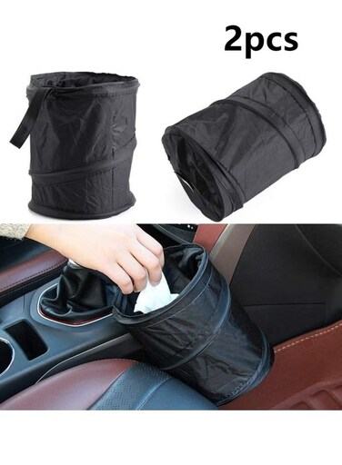 Portable Folding Car Trash Can Universal Collapsible Car Garbage Bin Wastebasket Hanging Travel Storage Box Bag