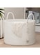Goodpick Large Laundry Basket Decorative White Basket for Blankets, Baby Storage Basket for Nursery, Living Room, Bedroom, Big Rope Hamper 17.7 x 12.6 Inches, White