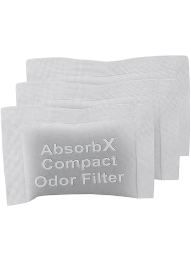 iTouchless 3-Pack AbsorbX Compact Odor Filters For Trash Cans and Compost Bins, Absorbs Garbage Smells, All Natural Activated Carbon