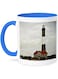 3dRose 112587_6 Fire Island Lighthouse Ceramic Mug, Blue/White