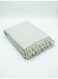 130 x 160 cm Woven Tiles Cotton Knitted Throw White Blanket for Sofa Couch and Bed Soft Boho Fringed Tassels 400GSM Decorative Room Accent