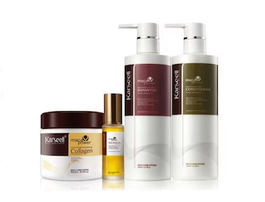 Karseell Hair Repair Set With Shampoo, Conditioner, Hair Serum And Maca Collagen Mask For Dry Damaged Hair 3x500ml