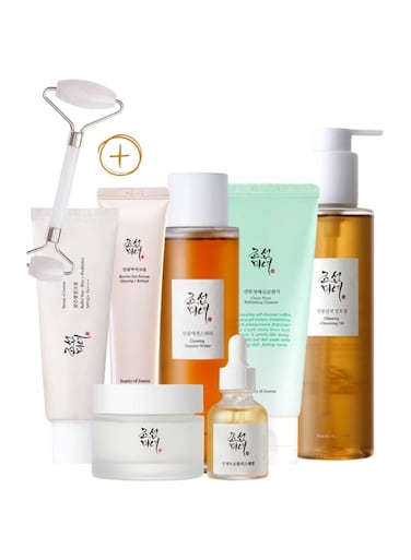 Beauty Of Joseon Optimal Collection For Glowing Skin Cleansing Oil Cleansing Foam Essence Water Revive Eye Serum Glow Serum Dynasty Cream Sunscreen Rice Probiotics SPF50+ PA++++ 560g
