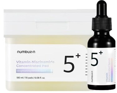 Numbuzin Skin Rejuvenation Kit - No.5 Vitamin-Niacinamide Concentrated Pad And No.5 Vitamin Concentrated Serum