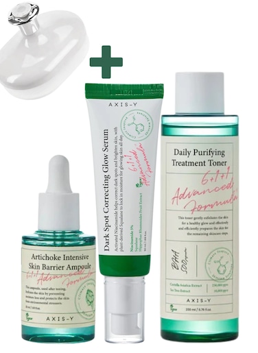 Axis-Y Revitalize And Radiate Trio Set - Complete Skincare Routine With Balancing Toner, Barrier Repair Ampoule, And Brightening Glow Serum (280ml)