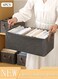 6 Pieces Foldable Closet Storage Organizer Washable Closet Storage Box with Carrying Handles Toy Organizer Box Cube Storage Bin for Clothes Wardrobe Home Bedroom Office