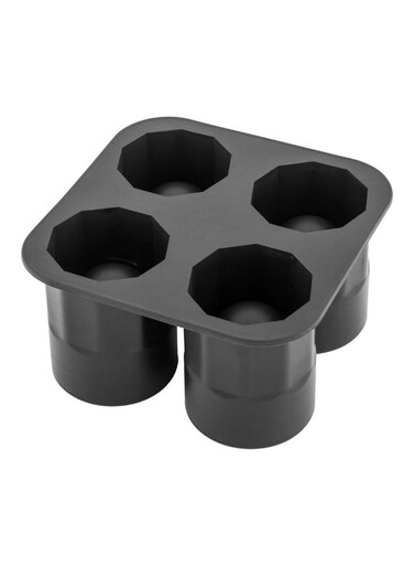 1.75-inch Ice Shot Glass Tray - Makes 4 Shot Glasses: Perfect for Commercial Bars or Home Use - Constructed from Durable Black Silicone - Dishwasher Safe - 1-CT