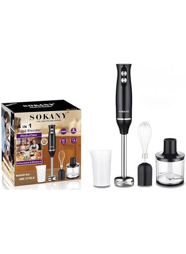HAOWINS-PAN Hand Blender 4-in-1 Juice Cooking 4-in-1 Egg Beater Household Blender Whisk Attachment Mixing Beaker
