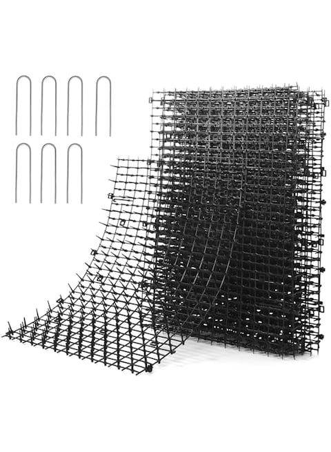 Pomeat 10 PCS Scat Mat for Cats Indoor 16&#39;&#39; x 12&#39;&#39; with Spikes Sprickle, Digging Deterrent for Dogs, Outdoor for Garden and Fence with 7 Staples
