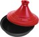 Staub Tajine 28cm Cherry 2L. High quality cast iron. Black matt enamel interior.Conical Ceramic Lid. Moroccan Cooking. Suitable for all hob types, incl. induction. Oversafe 260&deg; C. Made in France.