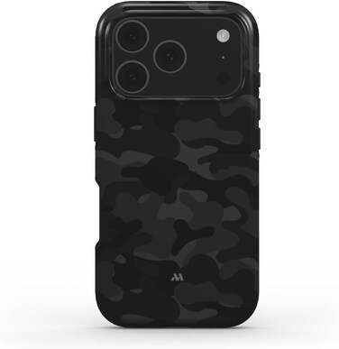 Mobcos iPhone 17 Pro Max Shadow Camo Premium Case Compatible with Hybrid Dual-Layer Hard Shell + Silicone Protection - Scratch-Resistant Shockproof Mobile Cover