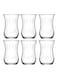 6-Piece Classical Glass Tea Cup Set Clear