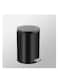 Stainless Steel Double Layer Dustbin with Pedal and Lid For Bathroom Kitchen,Silent Lidded Trash Bin,Fingerprint-Proof Modern Garbage Can, Round Bucket with Handle for Home Office (Black, 12L)