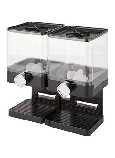 Dubai Gallery Double Cereal Dispenser Storage Container Black/Clear 0.5L AMZ-N50199655A