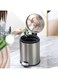 Steel Trash Can, Round Hands Free Garbage Can with Foot Pedal and Soft-Close Lid, Smudge Resistant Pedal Bin for Kitchen Living Room Bathroom Office and Hotel, L1101 (B, 8L)
