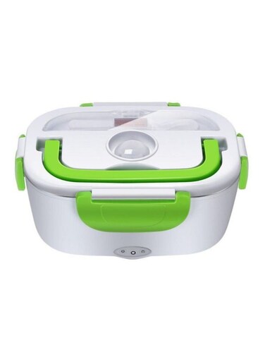 Lunch Box White/Green 22x15x10cm