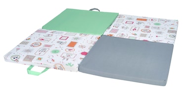 Tin&eacute;o 3-in-1 Indian Spirit Smart Play Mat &ndash; Multifunctional Foldable Baby Play Mat, Extra Bed &amp; Pouf, Waterproof, Removable &amp; Washable Cover, Made in France
