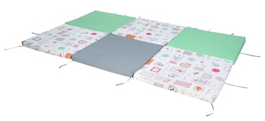 Tin&eacute;o 5-in-1 Indian Spirit Maxi Smart Play Mat &ndash; Multifunctional Play Mat, Extra Bed, Pouf, Tunnel &amp; Cabin, Waterproof, Removable &amp; Washable Cover, Made in France