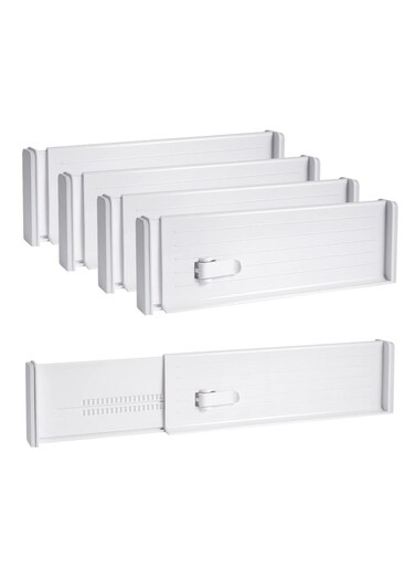 Drawer Dividers Organizer Adjustable for Clothes Separator Expandable Organizer from 10.6-18" Dresser Kitchen Utensils Socks Office Bathroom 4 Pack