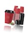 Red 12 oz Disposable Coffee Cups with Lids - 50 Pack, Ideal for Parties, Events, and Daily Use - Paper Hot Cups, Convenient Throwaway Design