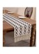 TERRIFI Farmhouse Table Runners 72 Inches Long Braided Stripe Boho Design,Black and White with Tassels - Perfect for Dining, Coffee, and End Tables (13x72)