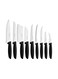 Plenus 9 Pieces Knife Set with Stainless Steel Blade and Black Polypropylene Handle Silver/Black 7inch Silver/Black 7inch