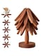 OFCTE Wooden Trivets for Hot Dishes， Tree Shape Trivet Set,Trivets for Hot Dishes - 4 Wooden Trivets + 1 Stand stored Like a Christmas Tree (Walnut Wood)