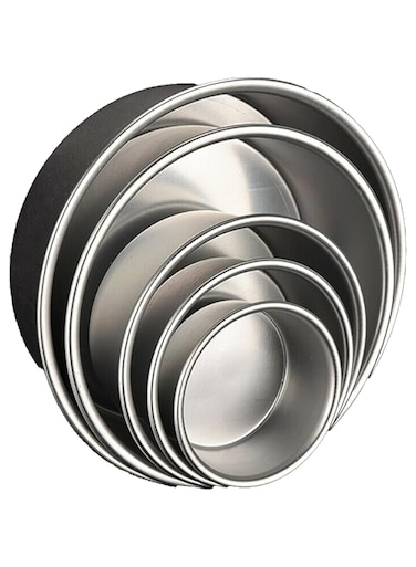 Rabeey 5Pcs Cake Pan Aluminum Alloy Round Cake Mould Chiffon Cake Baking Pan Pudding Cheesecake Mold Set With Removable Bottom