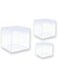 CREATIVE PLANET Clear Acrylic Display Box - 3-in-1 Set - Solid Square Sided Showcase with Open Top (No Lid)