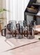 - Pack Transparent Black 300Ml High Borosilicate Glass Cups With Wooden Handles &acirc;&euro;&ldquo; Stylish &amp; Durable For Beverage Serving