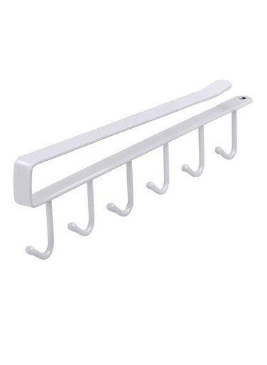 Wardrobe Holder Kitchen Storage Rack White 26x6.5x1.5cm