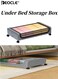 Under Bed Storage Box with Curved Bottom and Wheel Design Fabric Covered Organizer with Dust Prevention for Bedroom Closet Space Saving