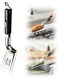 Stainless Steel Grill Clamp, Anti-Scald Extended Handle Spatula Tong, Multi-Functional Stainless Steel Barbecue Food Flip Clip Grill Clamp for Outdoor Grilling and Kitchen Cooking (Black)