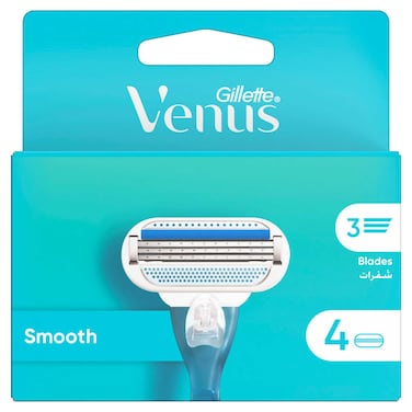 Venus Smooth ماكينة حلاقة نسائية قابلة لإعادة التعبئة: 4 عبوات
