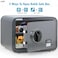 Safe Box with Biometric Fingerprint Lock, A4 Document Size Safety Deposit Box for Home Office Shop RB25QC9 (25x35x28cm) Grey