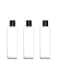 MAHA 100ml Empty Clear Plastic Square Bottles - Refillable Travel Size Cosmetic Containers, Leak Proof Squeeze Bottles with Black Flip Caps for Toiletries, Shampoo (Pack of 3)
