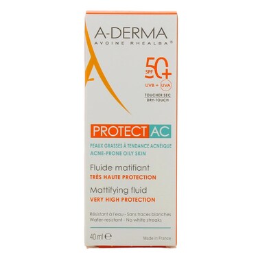 Aderma Protect Mattyfying Fluid - Ideal for Acne-Prone Oily Skin - Spf 50+ - 40ml
