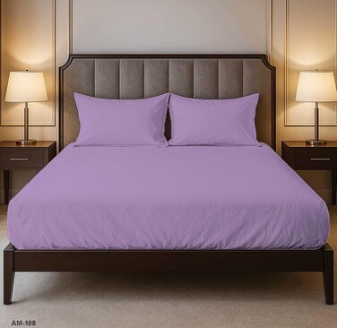 3 piece Polycotton Bed Sheet KING Size (W200xL200+35) cm 1 Fitted Sheet and 2 Pillowcases Soft, Breathable &amp; Durable Fabric for Home Use