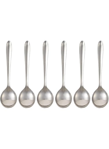Kedge Sobar Soup Spoon 6 Pieces, Silver