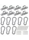 DELFINO Stainless Steel Ceiling Hook Pad Eye Plate, Wall Mount Hook, 1.8 inch Marine Hardware Staple Hook Loop Screws Set, 600LB Loading Capacity (Pack of 8)
