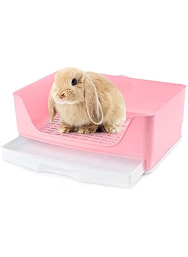 Baffect Rabbit Litter Box,2pcs (Pink)