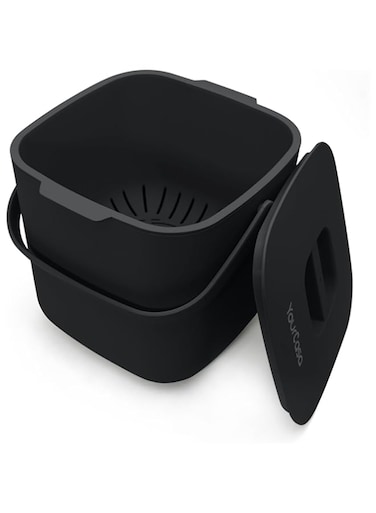 YourCasa&reg; Organic Kitchen Waste Bin - Compost Bin Kitchen for Everyday Organic Waste Container - Dishwasher Safe - Odour-Proof - Removable Strainer - Organic Bin Small with Lid Organic Bucket